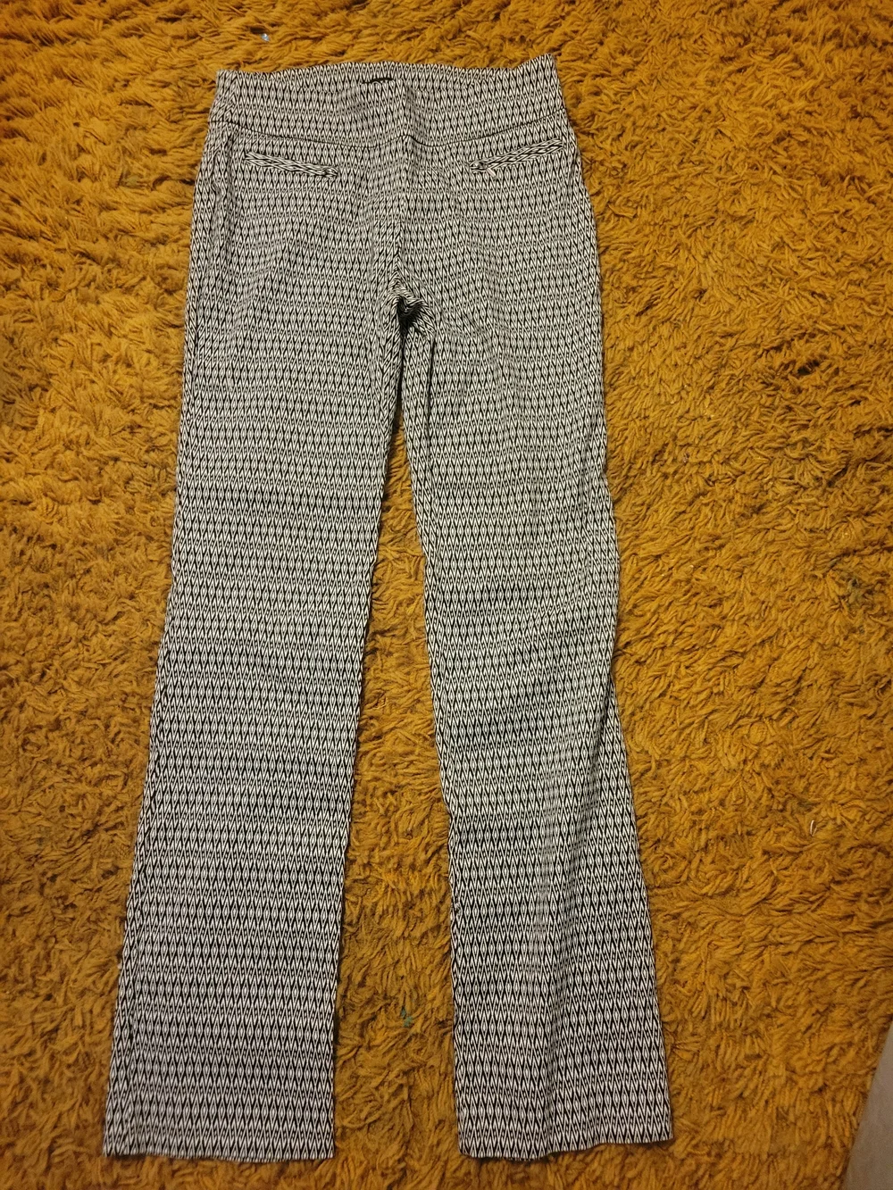 Soho Apparel Black and White Geometric Knit Pants